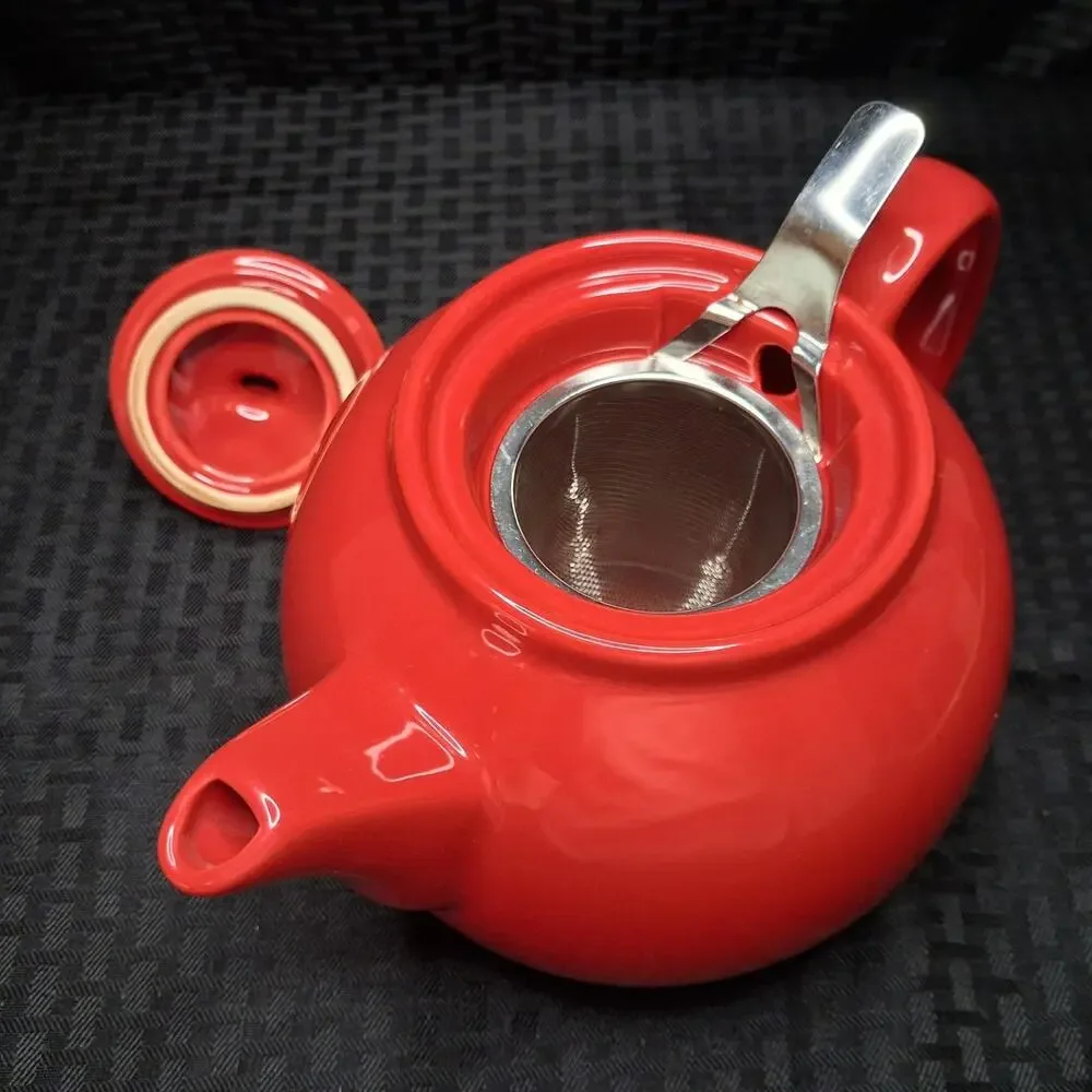 VTG CHANTAL 1.5 QT CERAMIC STONEWARE RED TEAPOT 92-TP13/I EUC